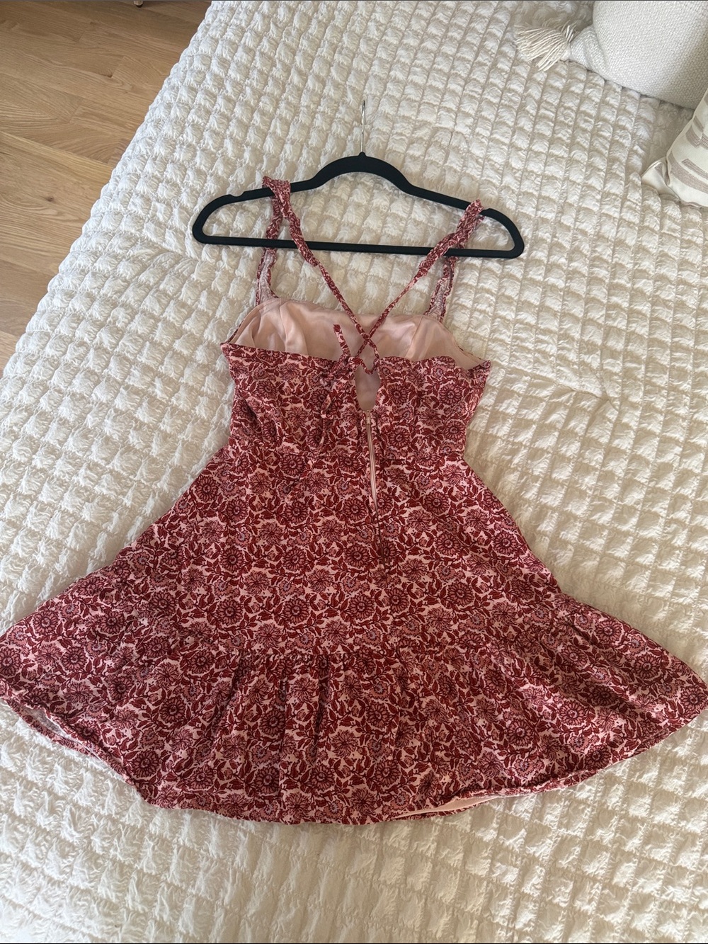 Altar'd State Red Floral Square-Neck Mini Dress - Picture 8 of 8